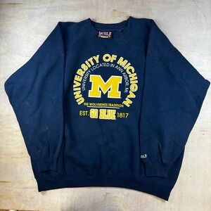 Vintage Wolf Athletic University of Michigan Sweatshirt XXL Navy Go Blue NCAA